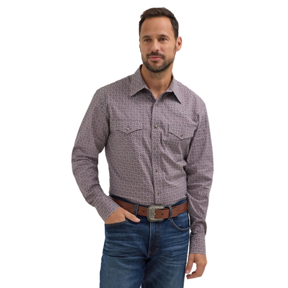 Wrangler 20X Competition Purple Mems Casual Button Down Shirt Medium Like New